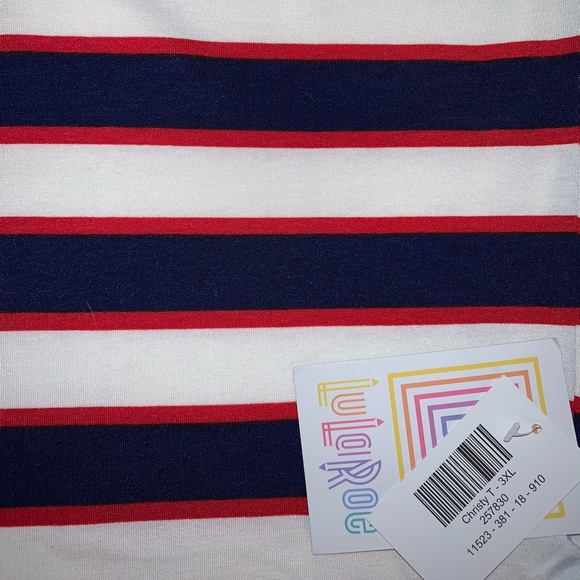 LuLaRoe Christy NWT, 3XL, red, white, & blue - Picture 9 of 9